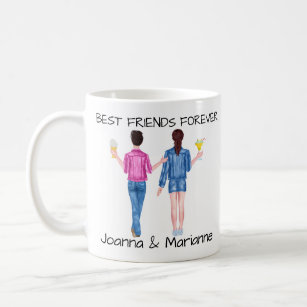 Girlfriend Best Friends Brunette Custom Watercolor Coffee Mug