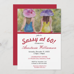 GIRLFRIEND BESTIES SASSY AT 60 PARTY INVITATION