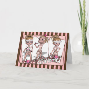 Girlfriend Birthday Card - Tennis