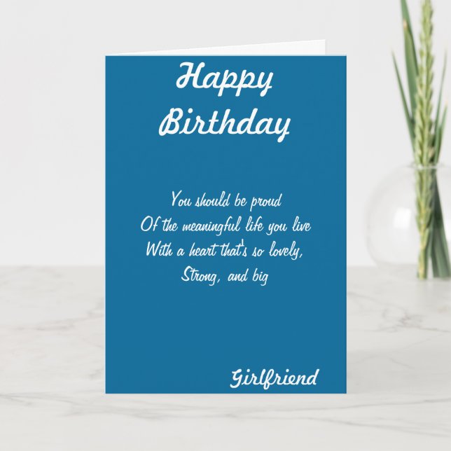 Girlfriend birthday greeting cards (Front)