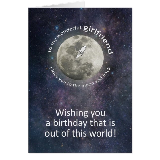 Girlfriend Birthday To The Moon And Back  (Front)
