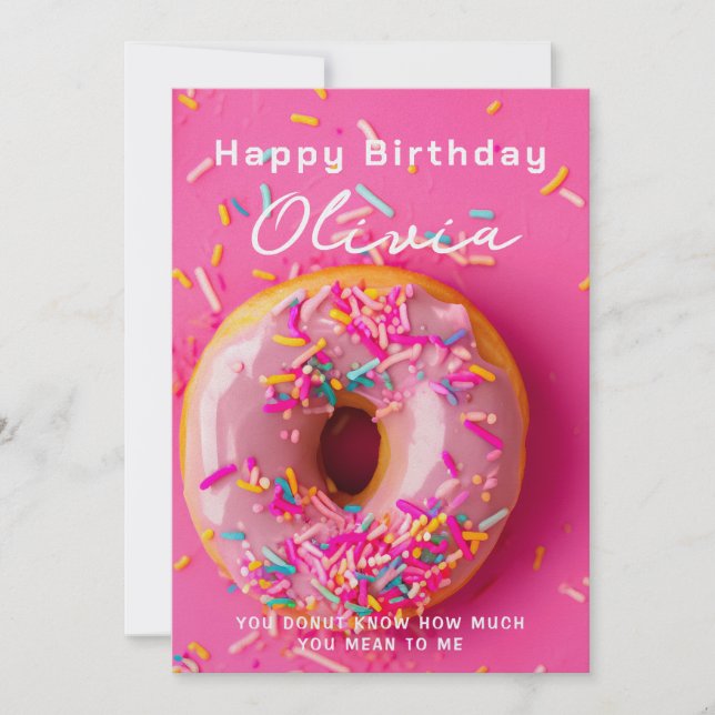  Girlfriend Boyfriend Doughnut Doughnut Birthday C Holiday Card (Front)