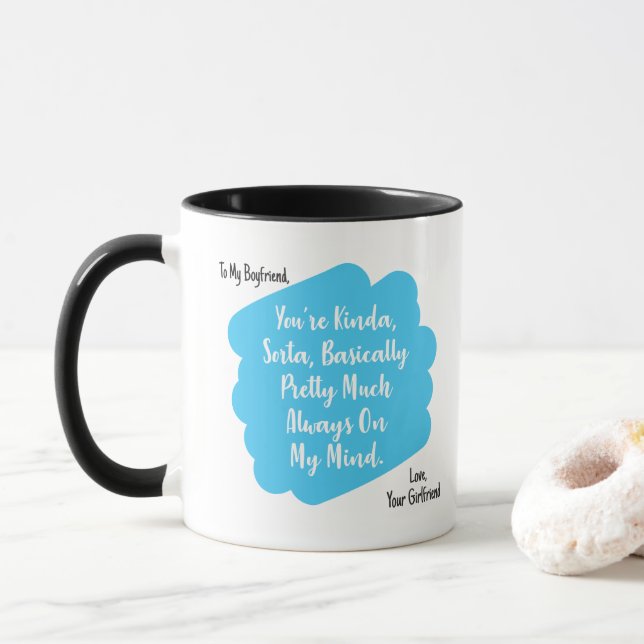 Girlfriend Boyfriend Funny Quotes Mug (With Donut)