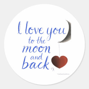 Girlfriend Boyfriend Love You To The Moon And Back Classic Round Sticker