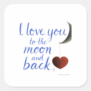 Girlfriend Boyfriend Love You To The Moon And Back Square Sticker