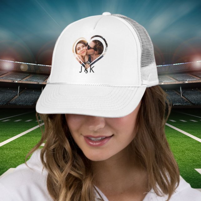 Girlfriend Boyfriend Photo Collage Dating Couple  Trucker Hat (Girlfriend Boyfriend Photo Collage Dating Couple Trucker Hat)