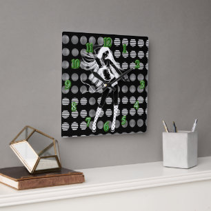 girlfriend dancer square wall clock