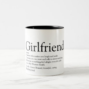 Girlfriend Definition Black and White Fun Two-Tone Coffee Mug