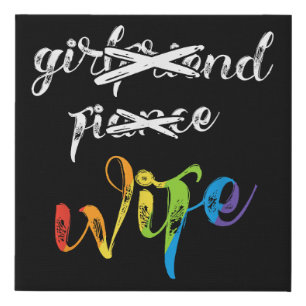 Girlfriend Fiance Wife Lesbian Pride LGBT Wedding Faux Canvas Print