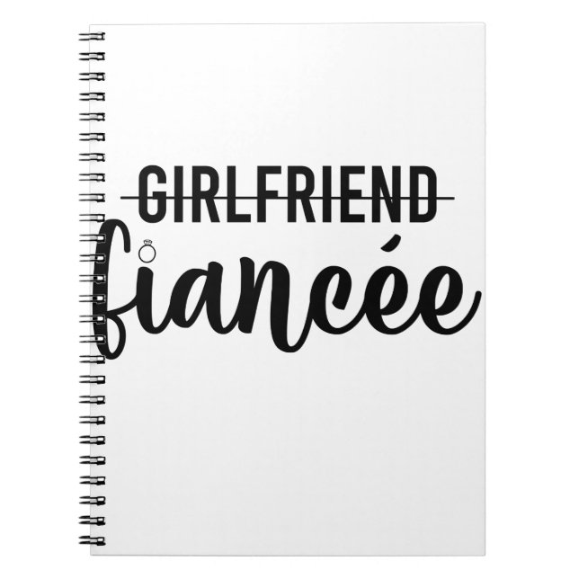 Girlfriend Fiancee Engagement Party Gift Engaged Notebook (Front)