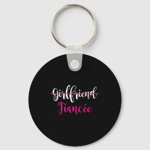 Girlfriend Fiancee Shirt Engagement Party Couple T Key Ring