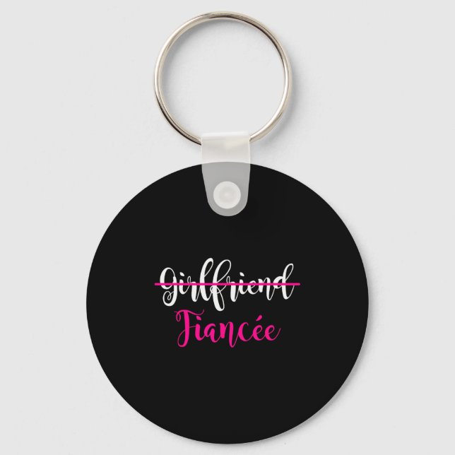 Girlfriend Fiancee Shirt Engagement Party Couple T Key Ring (Front)