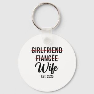 Girlfriend Fiancee Wife Wedding Married Groom Est. Key Ring