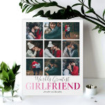Girlfriend Gift | Worlds Greatest Photo Plaque<br><div class="desc">Personalized girlfriend photo plaque featuring a stylish white background that can be changed to any color,  a 9 picture collage template for you to customize,  the saying "worlds greatest girlfriend",  and your names.</div>