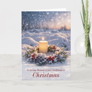 Girlfriend in Remembrance Christmas with Memorial  Card