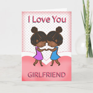 Girlfriend, Lesbian, Cute Loving African American Card