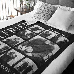 Girlfriend   Love You   Photo Collage Fleece Blanket