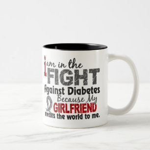 Girlfriend Means World To Me Diabetes Two-Tone Coffee Mug