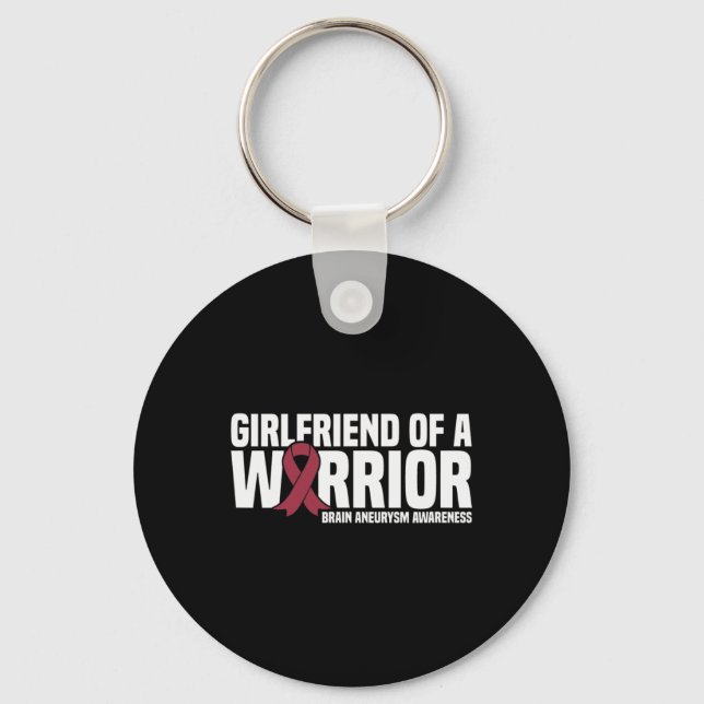Girlfriend of a Warrior Brain Aneurysm Awareness  Key Ring (Front)