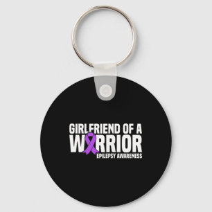 Girlfriend of a Warrior Purple Ribbon Epilepsy Awa Key Ring
