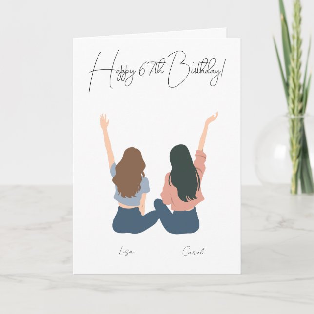 Girlfriend personalized Birthday Card (Front)