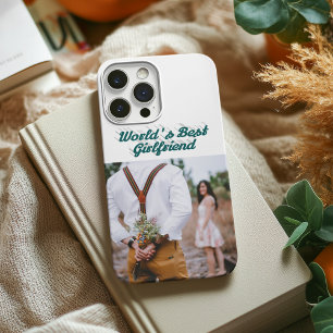 Girlfriend photo green script iPhone 13 case