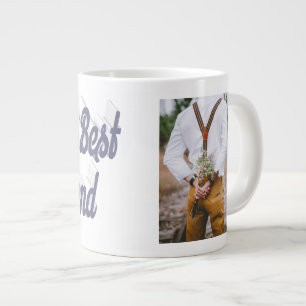 Girlfriend photo grey script large coffee mug