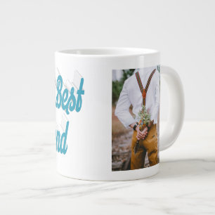 Girlfriend photo sky blue script large coffee mug