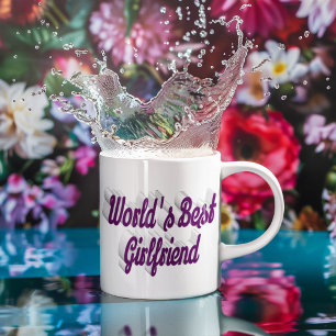 Girlfriend purple half script large coffee mug