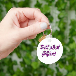 Girlfriend purple script  key ring