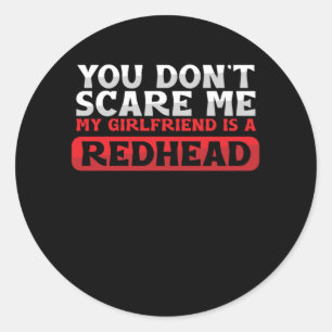 Girlfriend Redhead Redheads Freckles Ginger Gift Classic Round Sticker