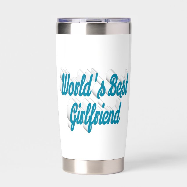 Girlfriend sea blue half script insulated tumbler (Front)