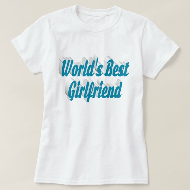 Girlfriend sky blue typography T-Shirt (Design Front)