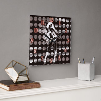 girlfriend square wall clock