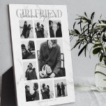 Girlfriend Together Forever Photo Collage Plaque<br><div class="desc">Memories make the best gifts, girlfriends will love this thoughtful, modern photo collage plaque, for valentines day, birthday, anniversary and any other special ocassion. The plaque features 9 photos, the template text 'GIRLFRIEND, FOREVER TOGETHER', over a grey and white marble background, personalised with your names and year. All the font...</div>