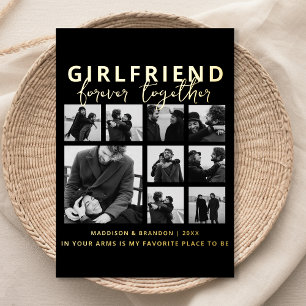 Girlfriend Together Forever Photo Foil Holiday Card