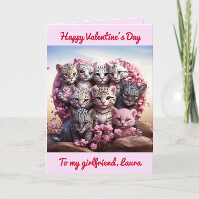 Girlfriend Valentine's Kitty Heart card (Front)