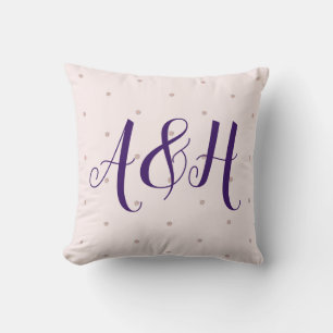 Girlfriend Wife Elegant Floral Modern Monogram Cushion