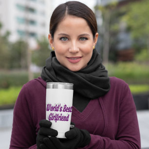 Girlfriend with purple half typography insulated tumbler