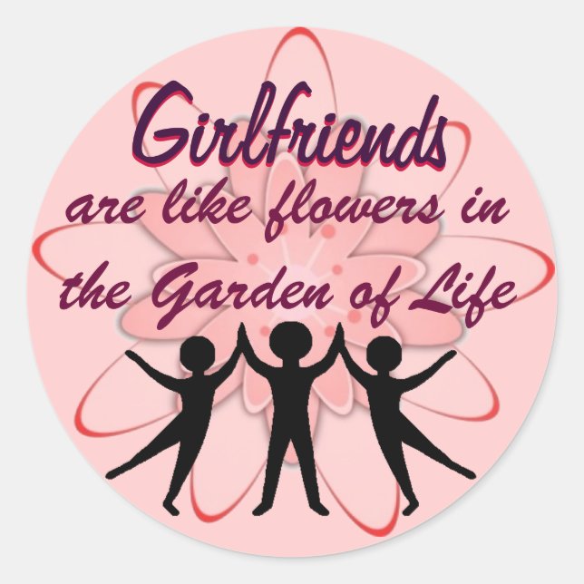 girlfriends classic round sticker (Front)