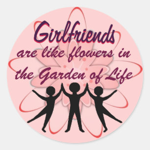 girlfriends classic round sticker