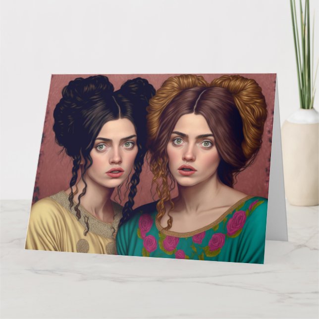 GIRLFRIENDS FRIEND HAIRSTYLES FUNNY BIRTHDAY CARDS (Front)