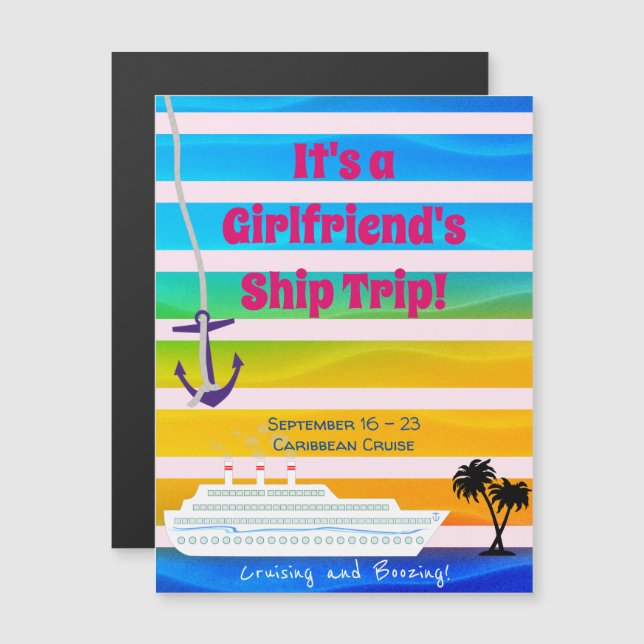 Girlfriends Ship Trip Door Magnet (Front/Back)