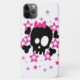 Girlie Black Skull Cartoon White iPhone 11 Pro Max Case