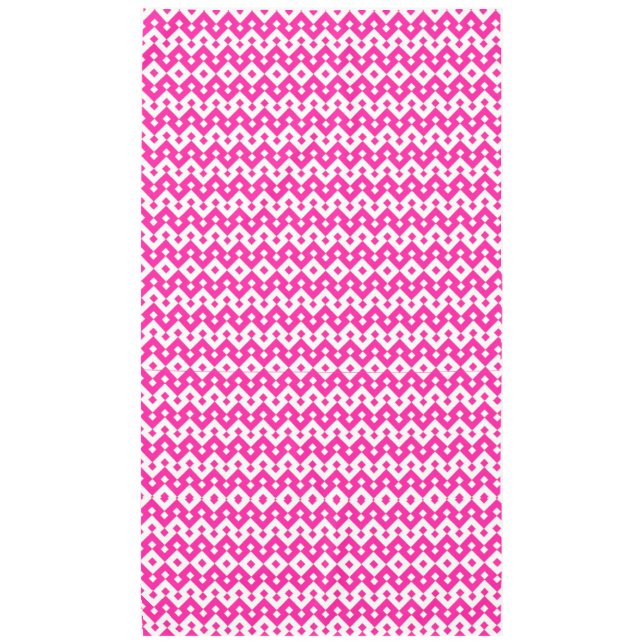 Girlie Candy Pink and White Zigzags Tablecloth (Front)
