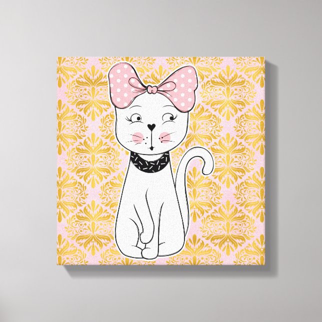 Girlie Cat Wrapped Canvas Print (Front)