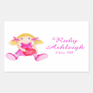 Girlie doll art kids school book stickers