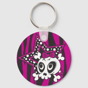 Girlie Emo Skull Key Ring