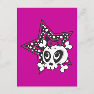 Girlie Emo Skull Postcard