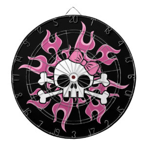 Girlie Flaming Skull Dartboard